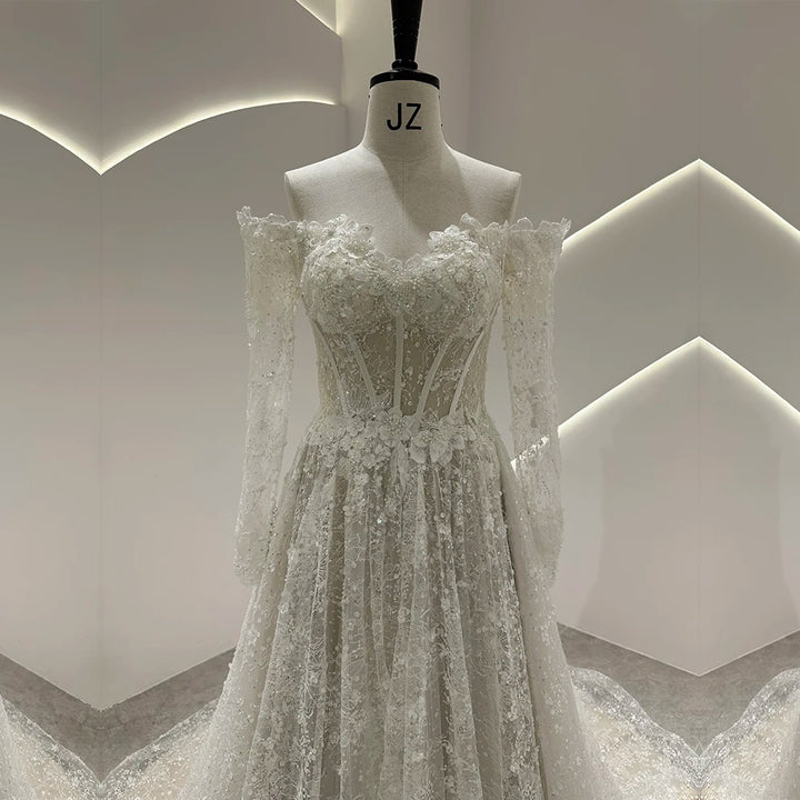 Effortless Boho Lace Wedding Dress