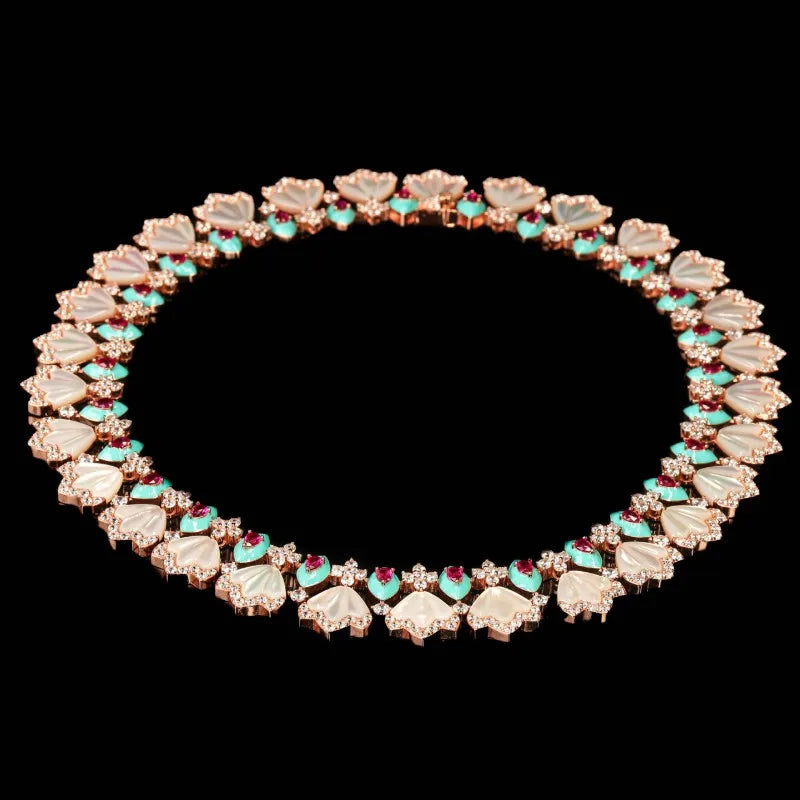 Lab Sapphire Diamond Accents Necklace