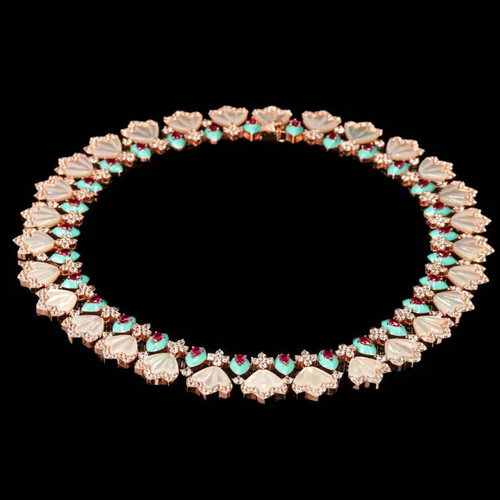 Lab Sapphire Diamond Accents Necklace