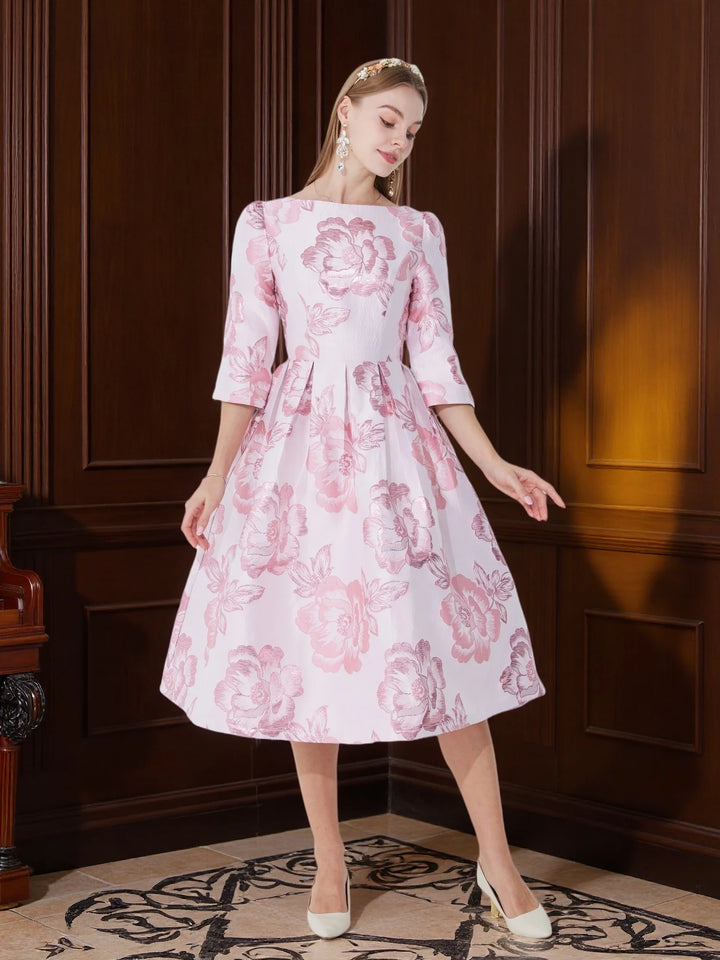 Total Appeal Three-Quarter Flared Sleeves Dress