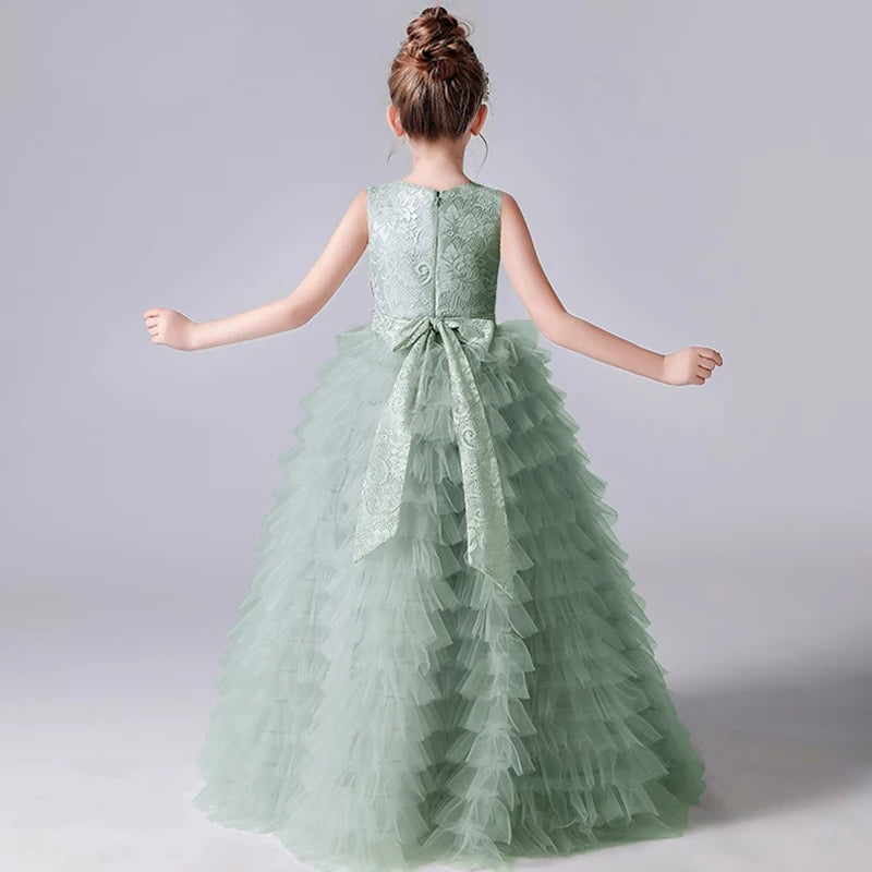 Flower Tulle Ruffles Princess Party Dress