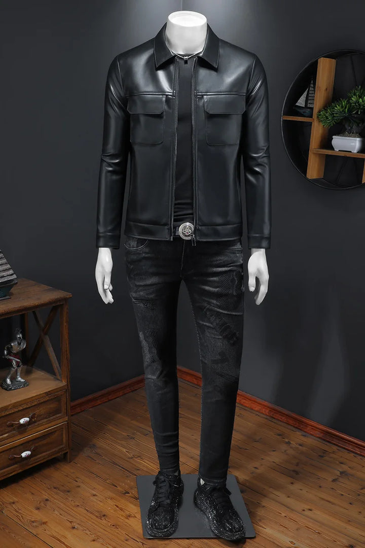 Luxury Faux Leather Biker Jacket