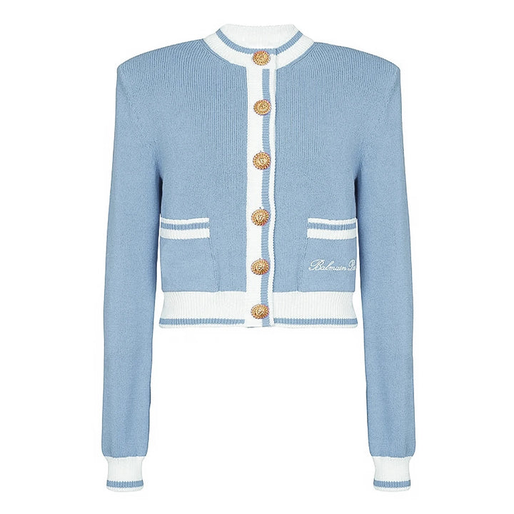 Versatile Crew Neck Woolen Cardigan