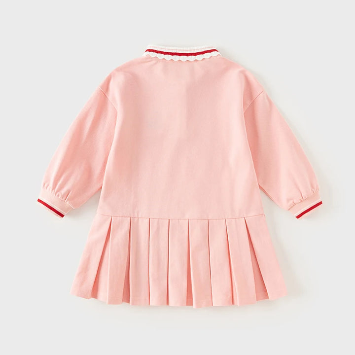 Cute Knit Pleated Polo Dress