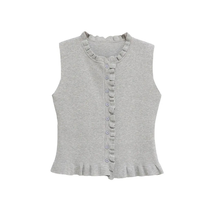 Stylish Soft Ruffled Knitted Vest