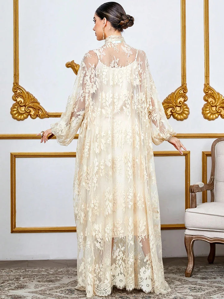 Sweet Spaghetti Strap Tie Waist 2-Piece Dress