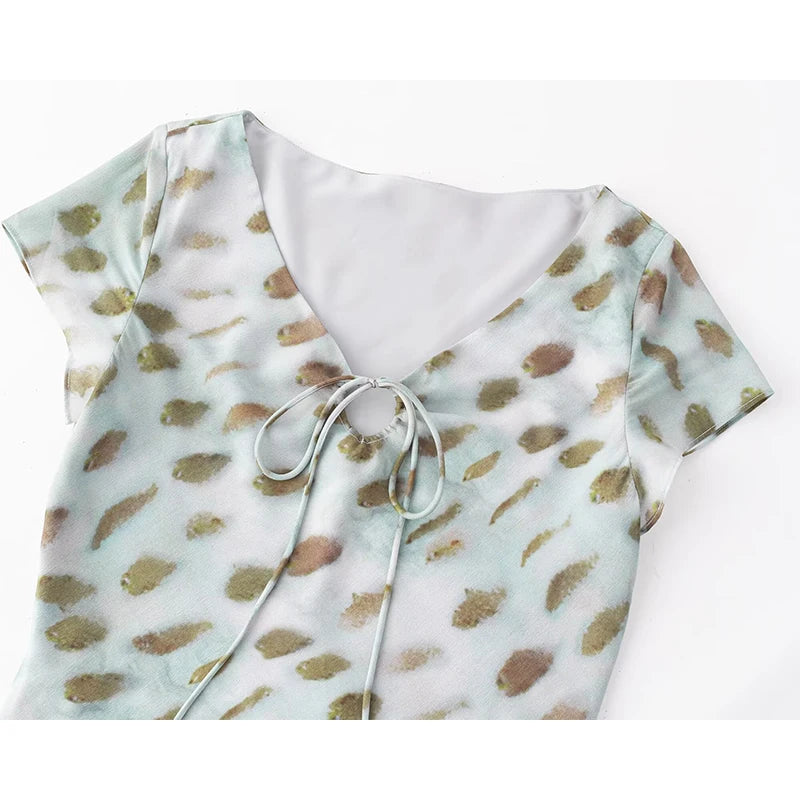 Elegant Floral Short Sleeves Casual Dress