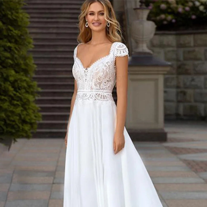 Sweet Chiffon Lace Wedding Gown