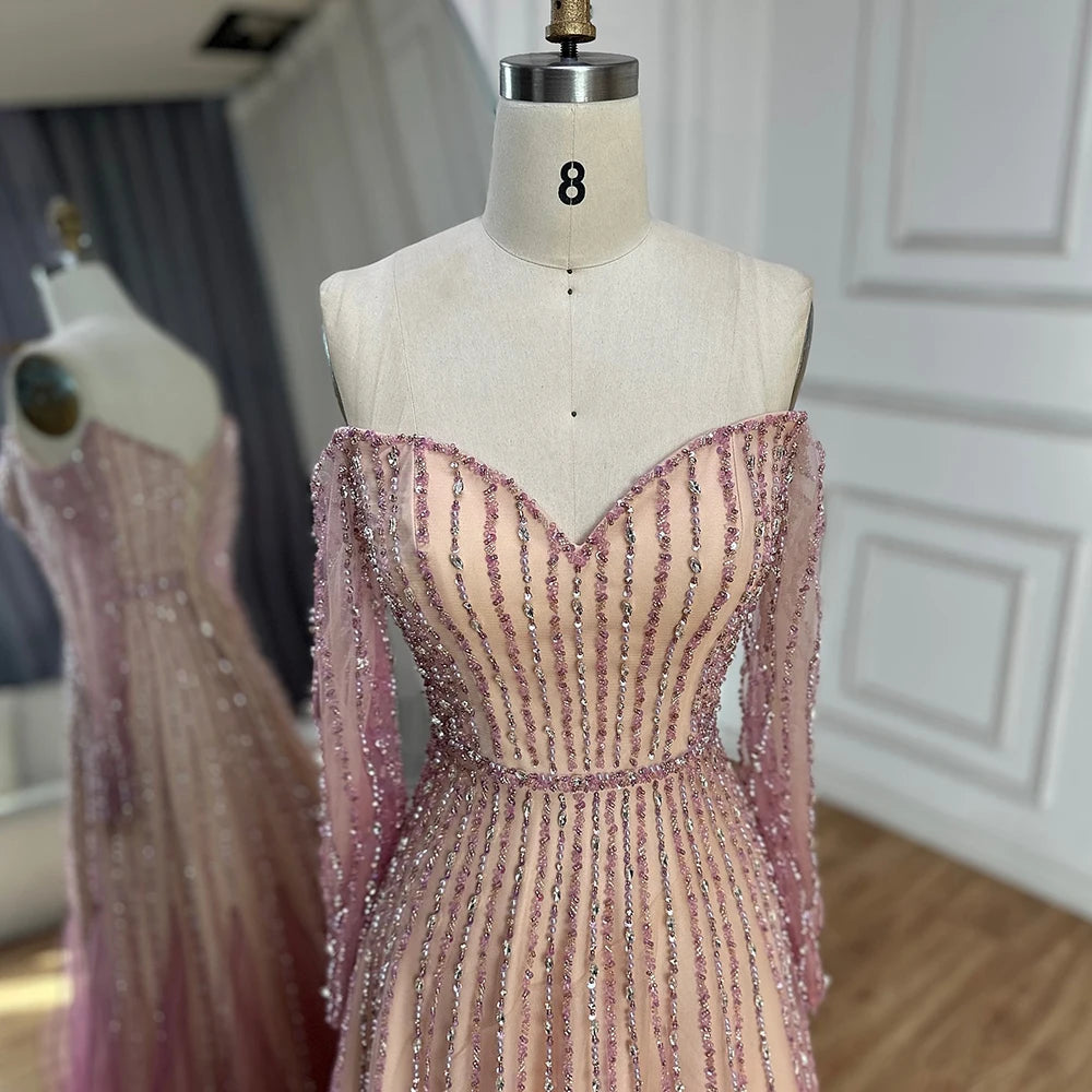 Classic A-Line Beaded Arabian Maxi Gown