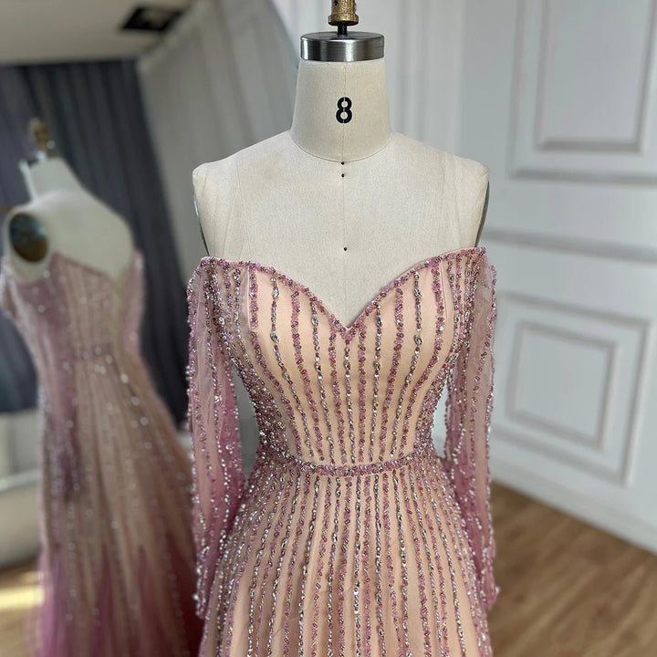 Classic A-Line Beaded Arabian Maxi Gown