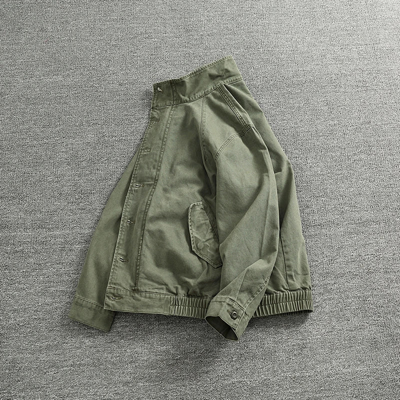 Vintage Old Washed Woven Cargo Jacket