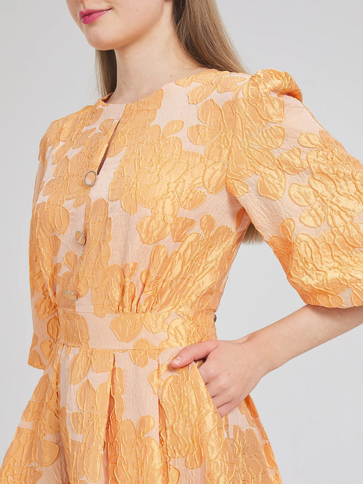 Classic Organza Puff Sleeve Party Gown