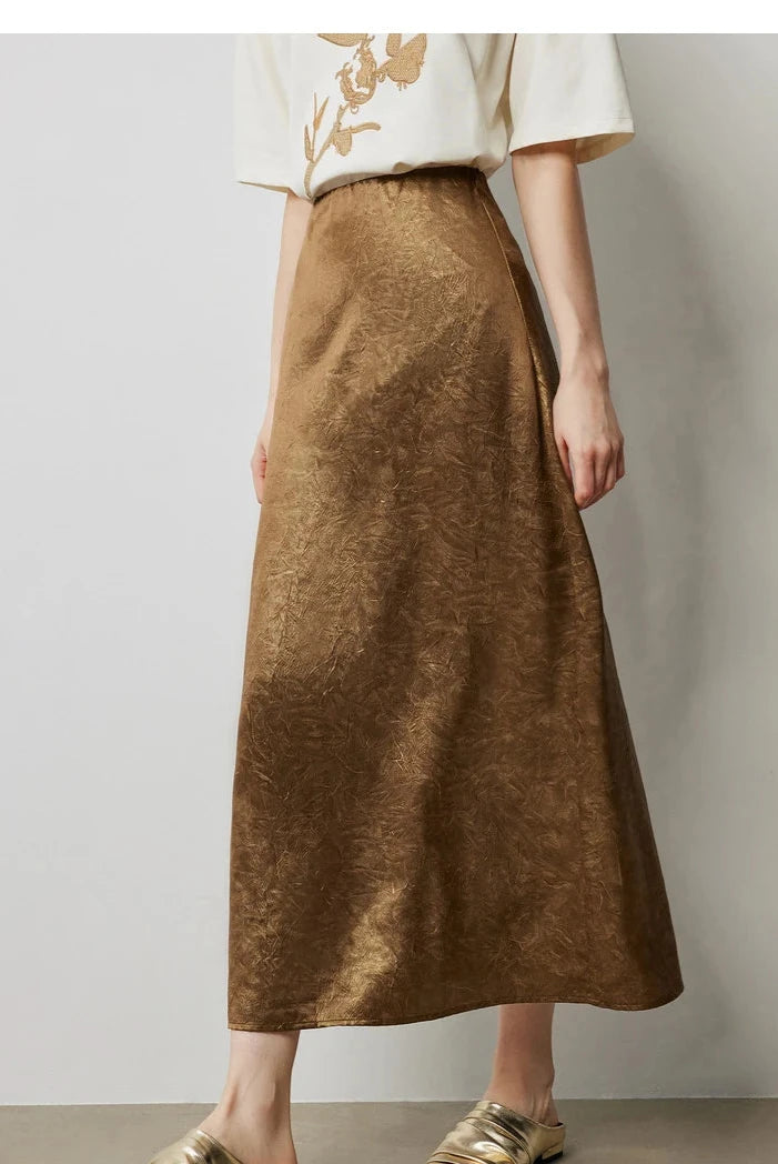 Hot Texture Ankle Length Skirt