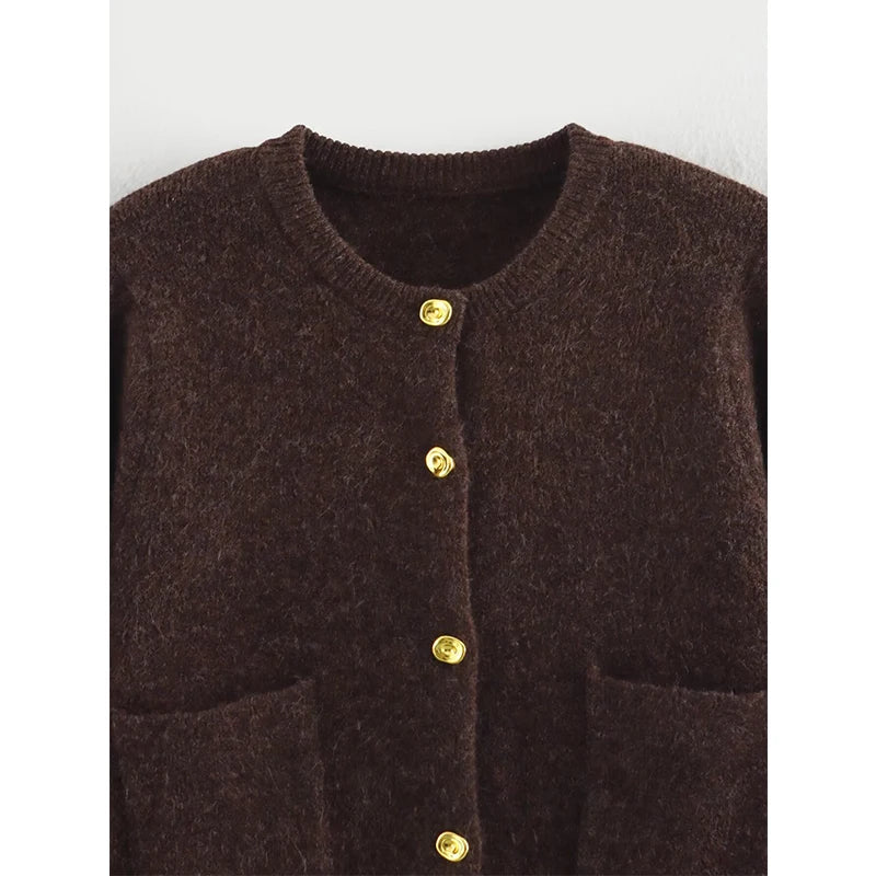 Chic O-Neck Long Sleeve Cardigan
