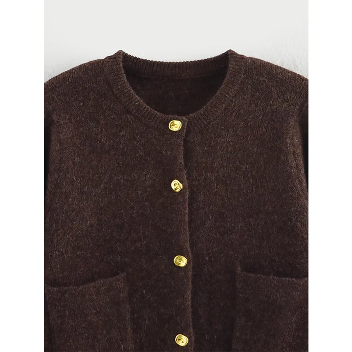 Chic O-Neck Long Sleeve Cardigan