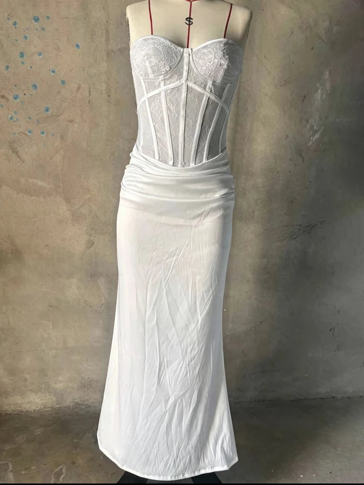 Stunning Lace Corset Maxi Dress