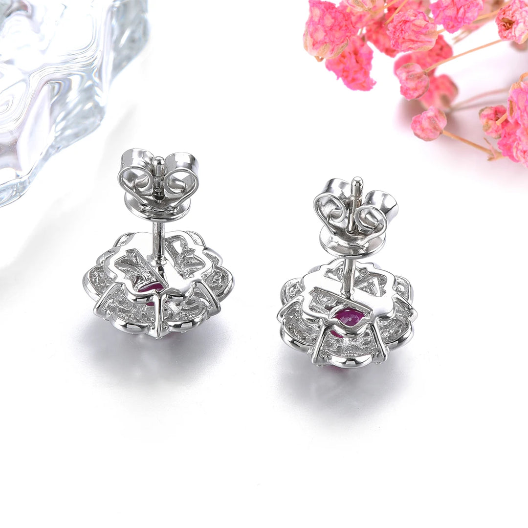 Precious Natural Ruby Stud Earrings