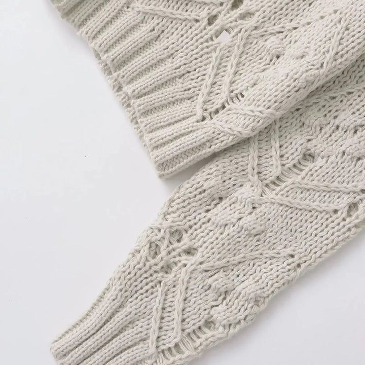 Hollow Out O-Neck Pullover Sweater