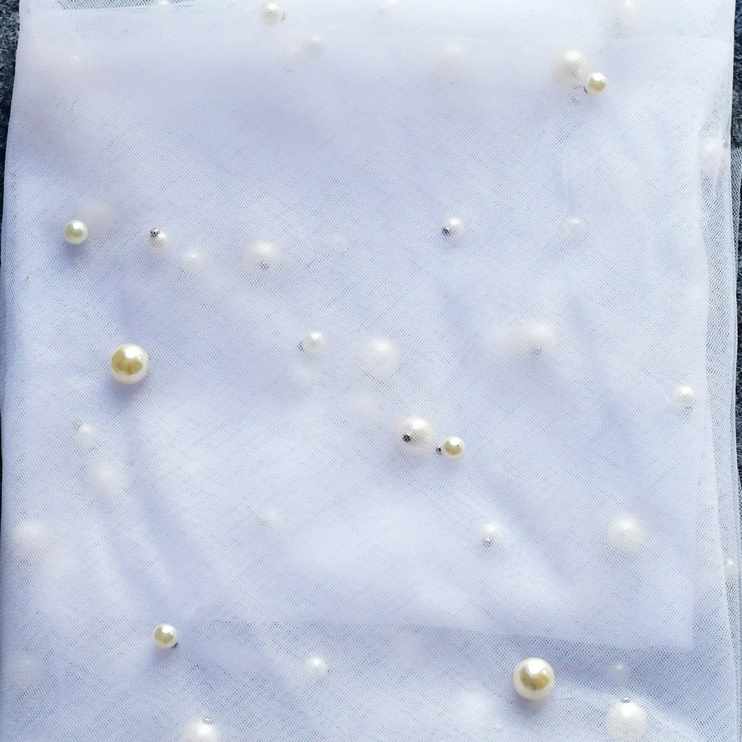 Royal Beaded Pearl Wedding Veil