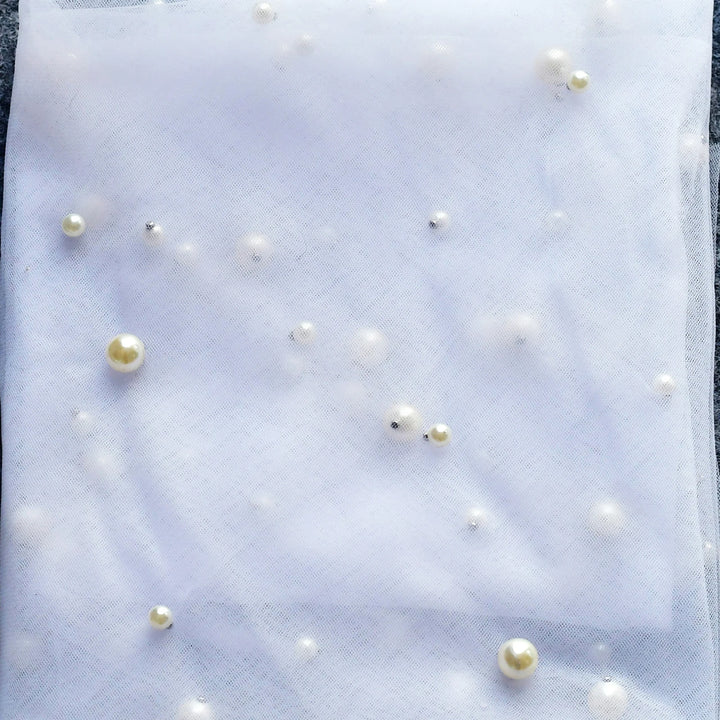 Royal Beaded Pearl Wedding Veil