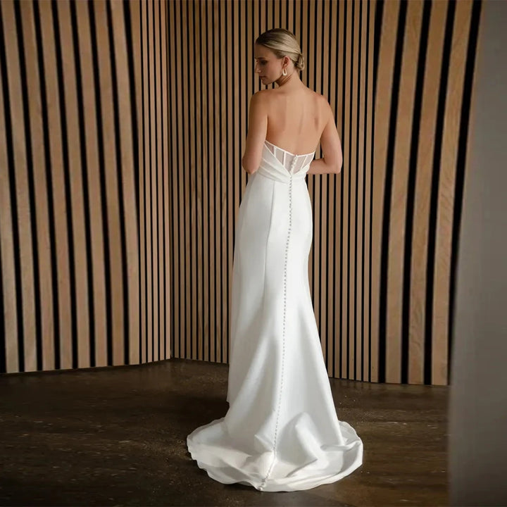 Modern Side Slit Mermaid Wedding Dress