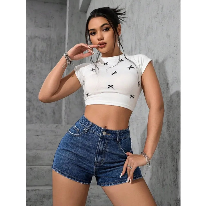 Stylish Ripped Denim Shorts