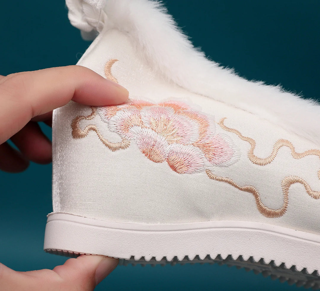 Antique Lolita Embroidered Bow Shoes