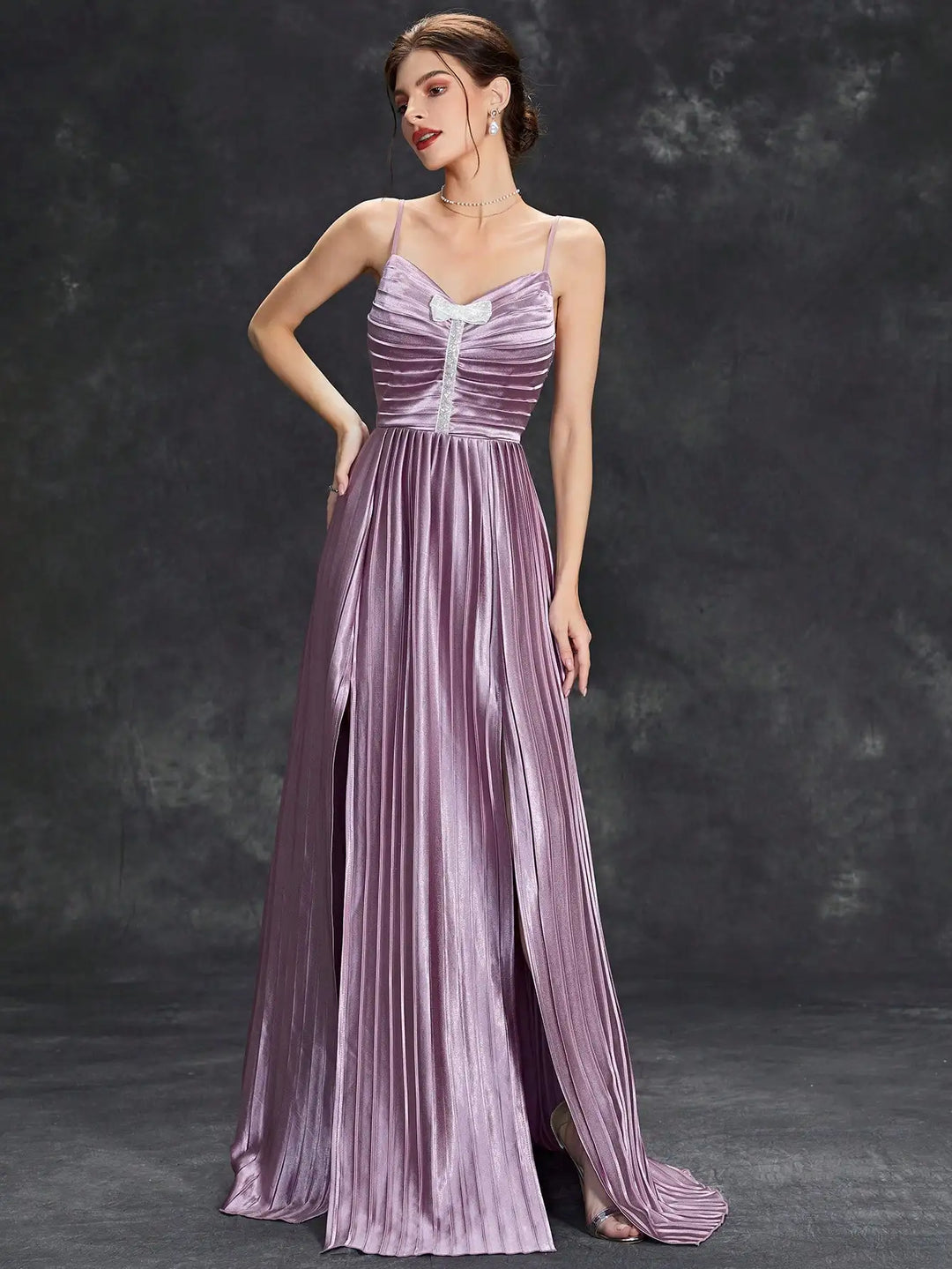Wonderful Halter Pleated Bow Dress