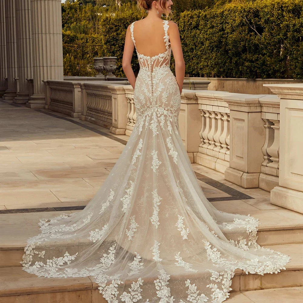 Sweetheart Neck Bridal Dress With Sweep Skirt