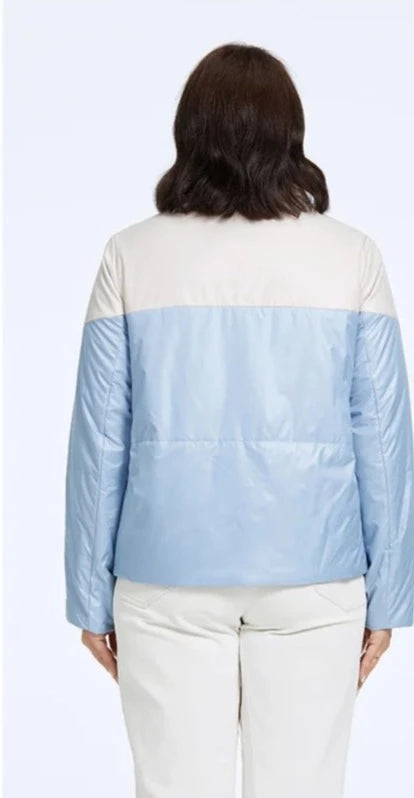 Contrast Color Plus Size Women's Parka Jacket