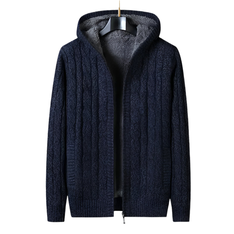 Stylish Wool-Lined Knitwear Cardigan