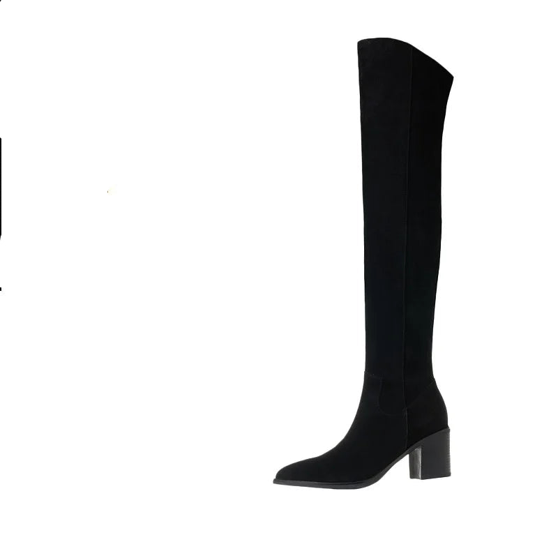 Fashionable Over Knee Suede Boots