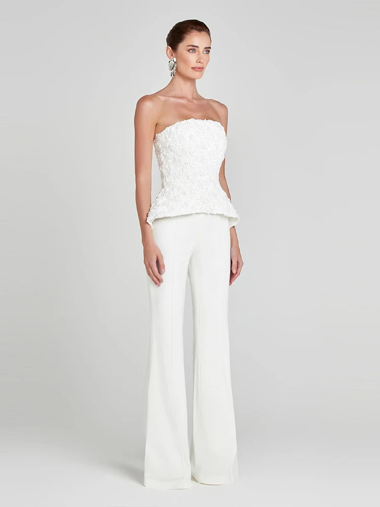 Smart 3D Floral Two-Piece Suit