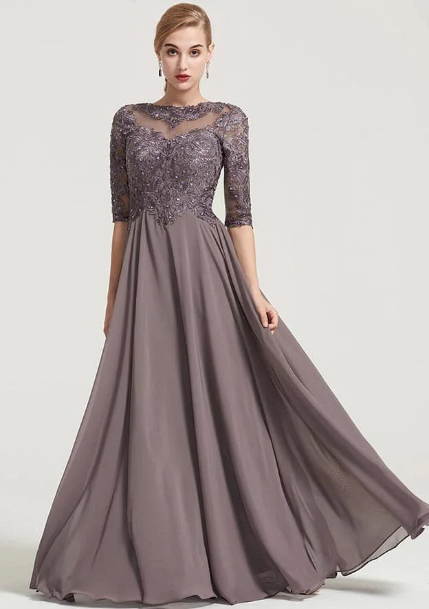 Regal A-Line Mother Of Bride Gown