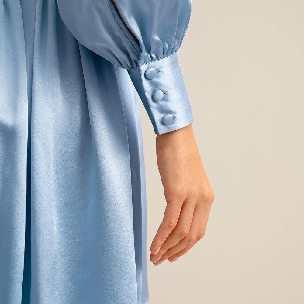 Elegant Silk Wrap Mini Party Dress