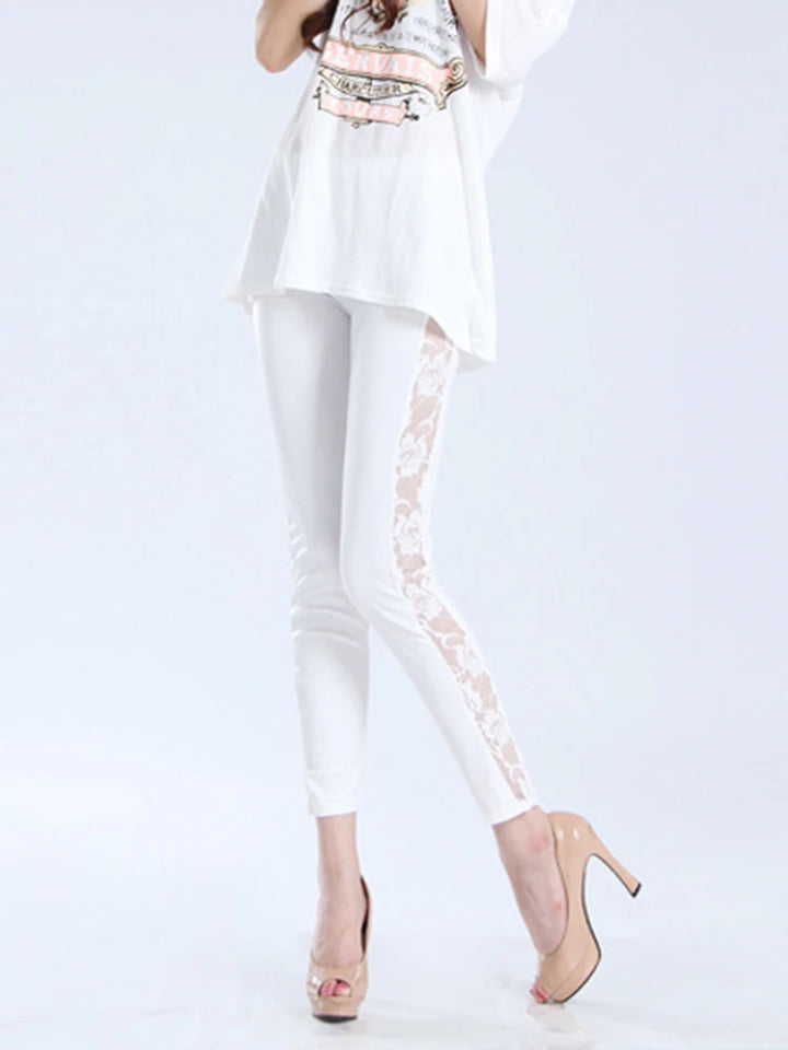 Side Hollow Out Lace Leggings