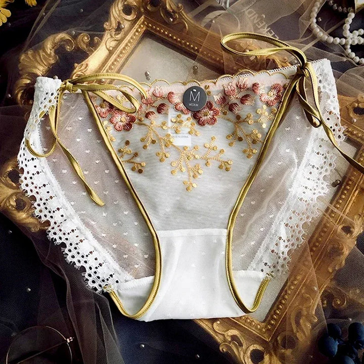 Tempting Mesh Lace-Up Briefs