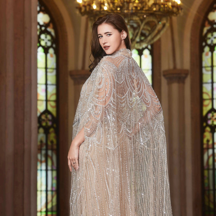 Luxurious Cape Wedding Party Dress
