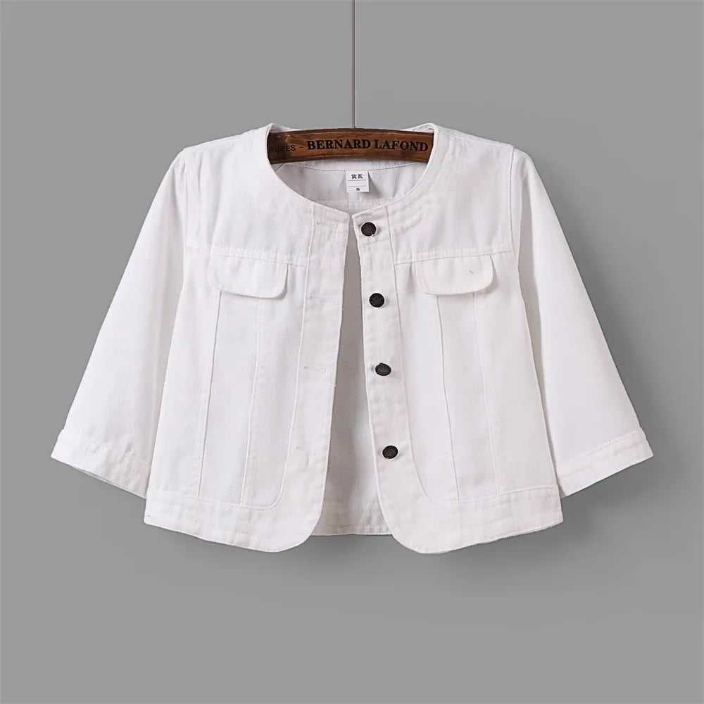 Trendy Cropped Denim Jeans Jacket