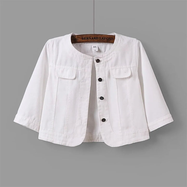 Trendy Cropped Denim Jeans Jacket