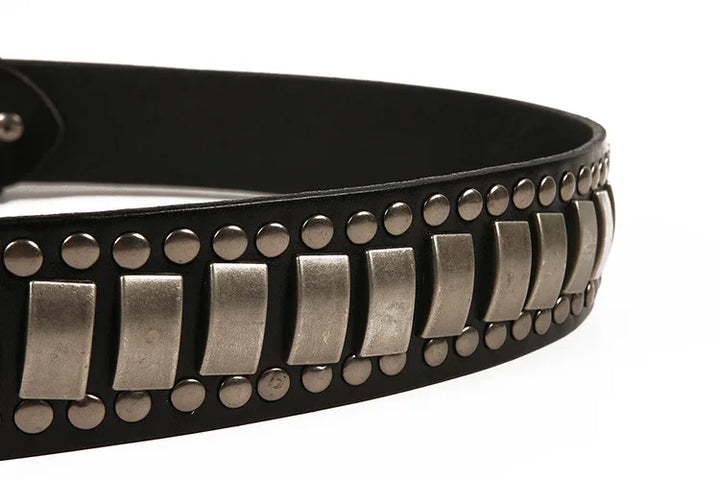 Stylish Geometric Punk Rock Leather Belt