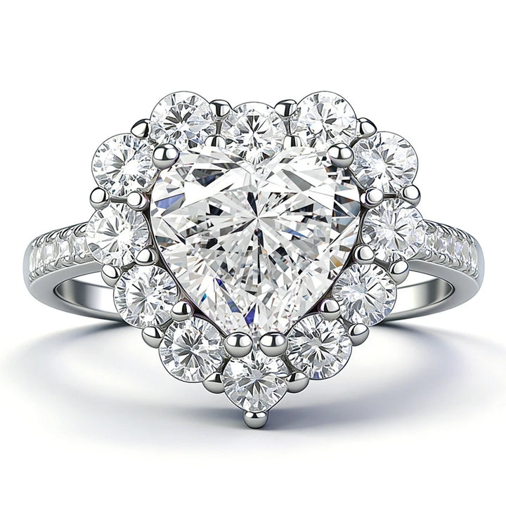 Premium Heart Cut Moissanite Ring