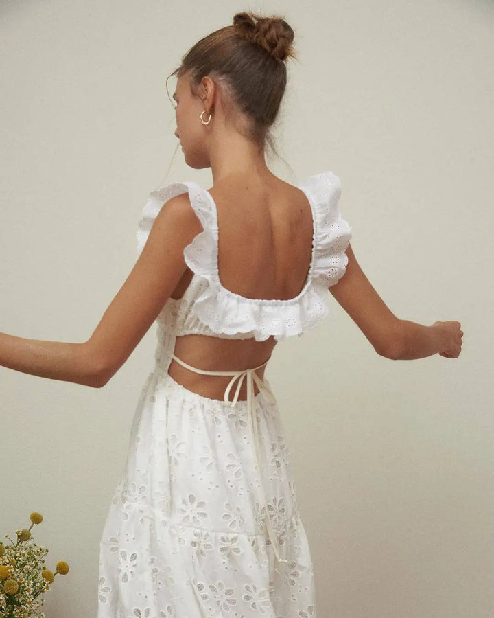Light Luxury Ruffle Maxi Dress