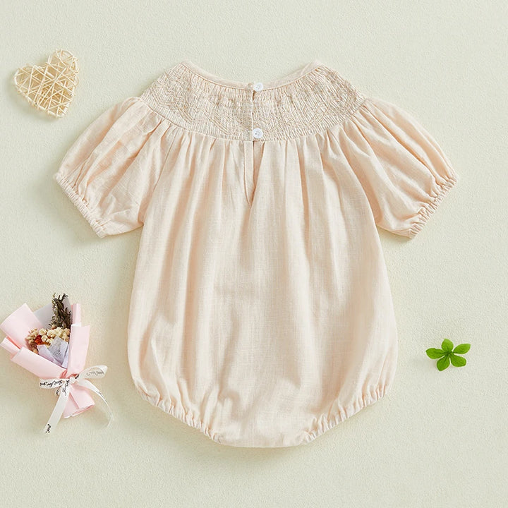 Stylish Smocked Bubble Baby Girl's Romper