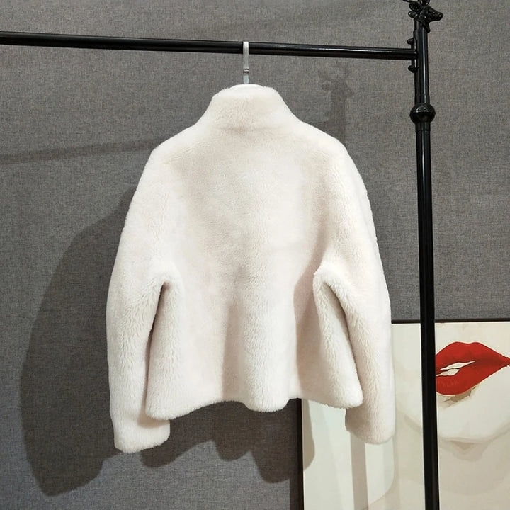 Delicate Wool Fur Short Coat
