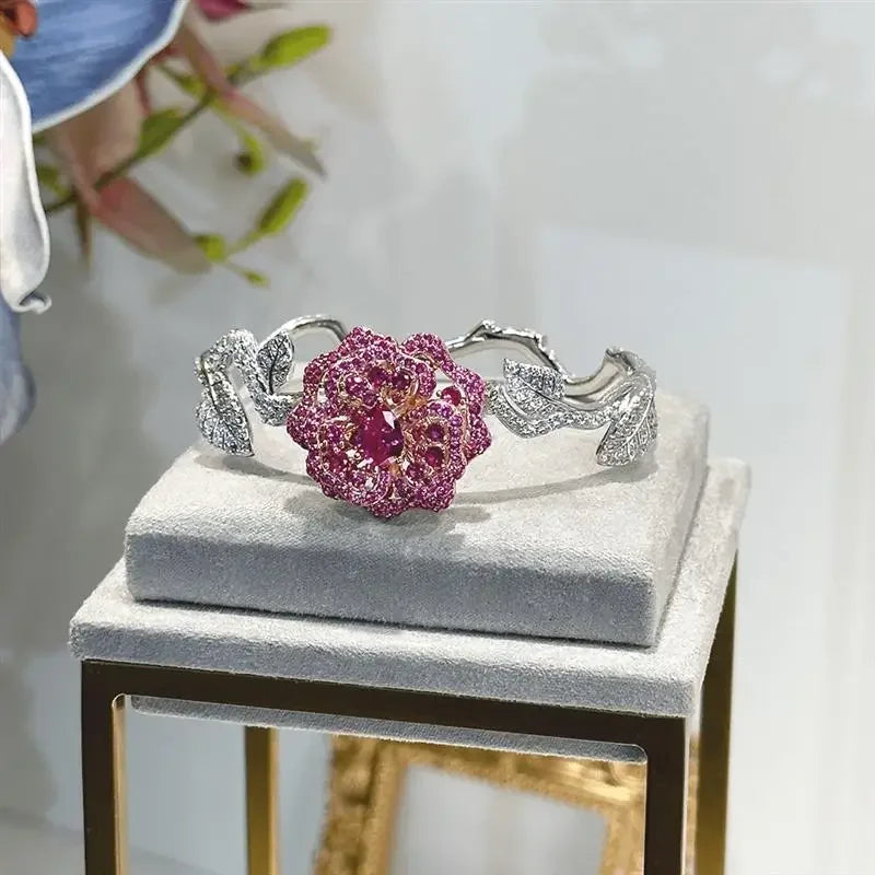 Elegant Rose Blossom Art Bracelet