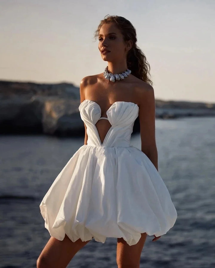 Exposed Sweetheart Short Wedding Dress