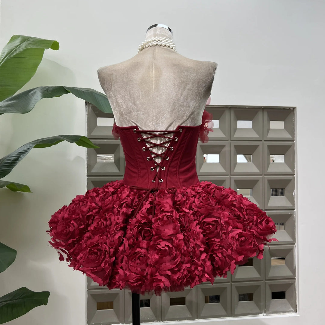 Alluring Floral Ruffle Mini Dress