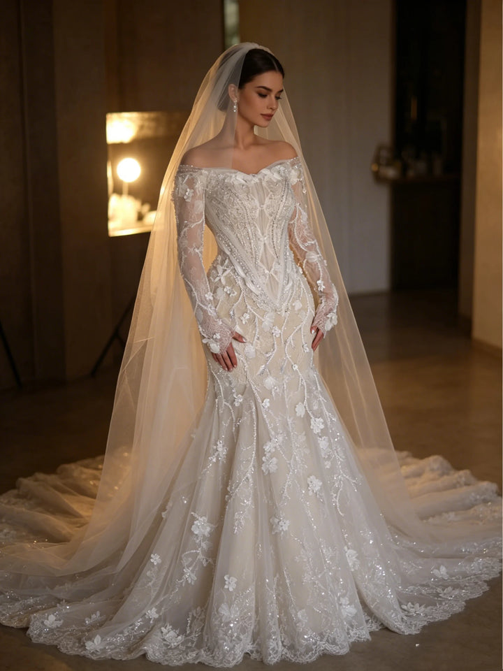 Stunning Curvy Mermaid Bridal Gown
