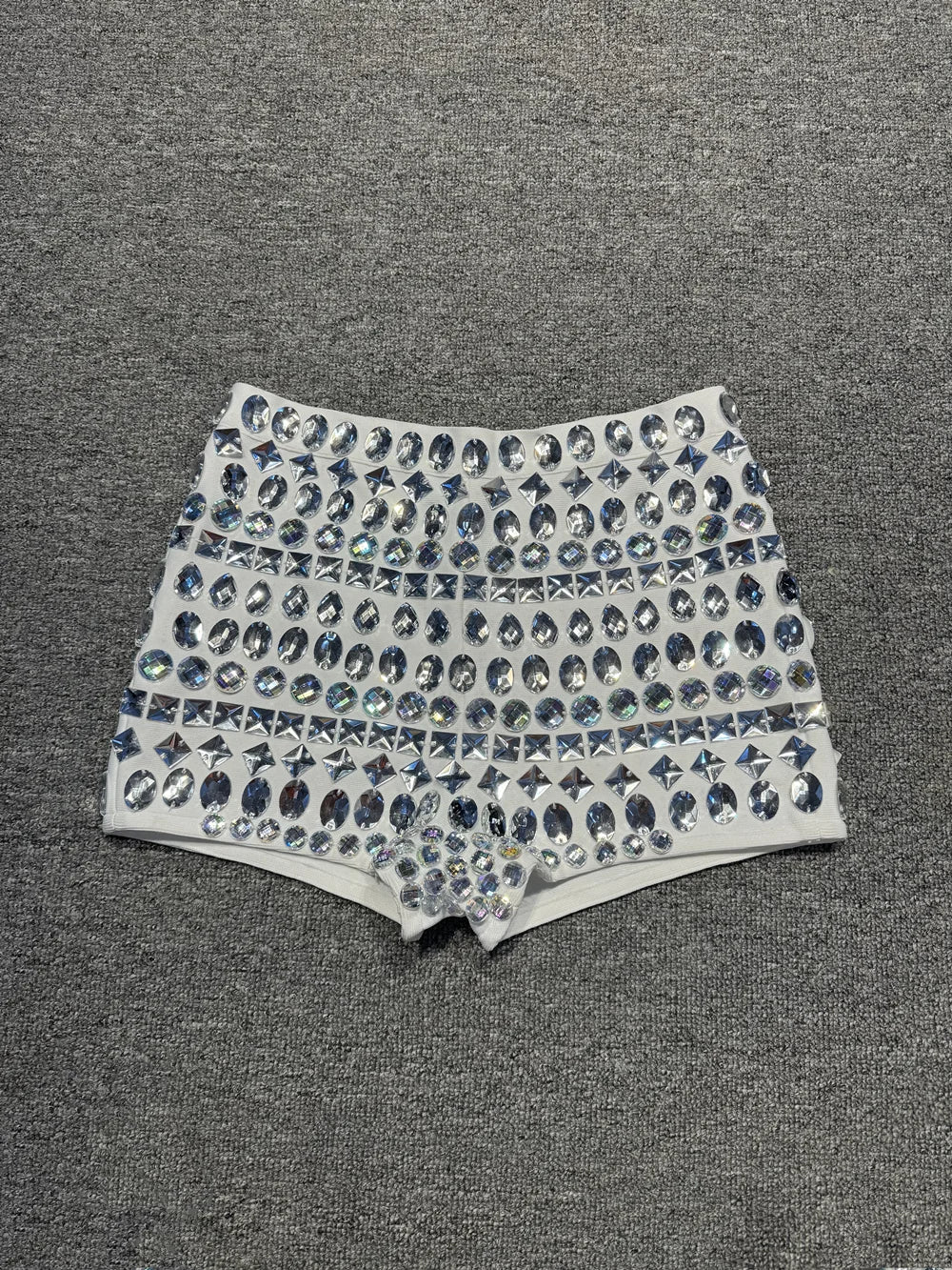 Dazzling Crystal High Waist Shorts